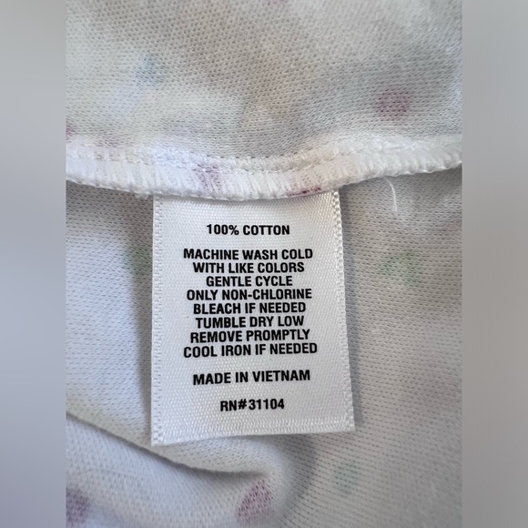 KIM ROGERS-PERFECTLY SOFT 100% Cotton Knit Top White w/Hearts/Polka Dots M New - Picture 9 of 10